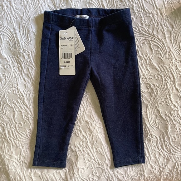 Splendid Girls Baby Indigo Knit Leggings in Dark Stone NWT - Picture 2 of 3